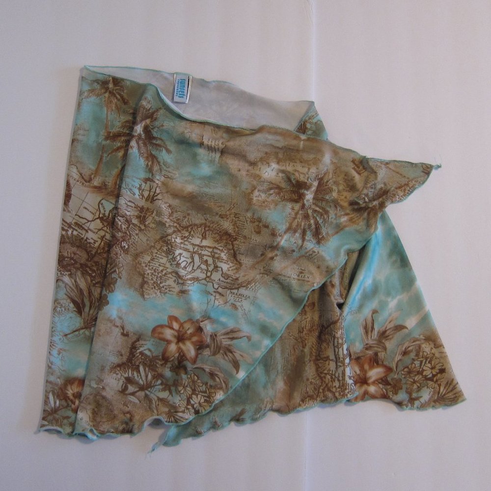 Sunsets Separates Sarong 19in L, tan/pale mint